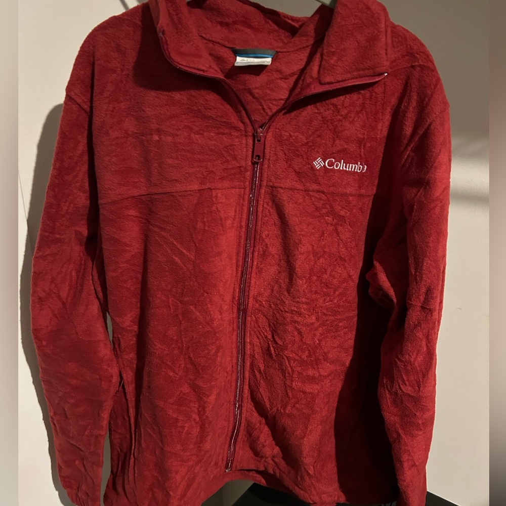 Men’s red maroon fleece zip up